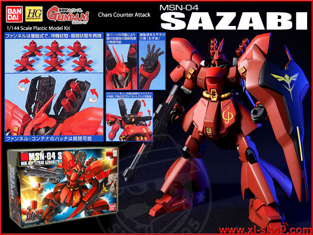 Bandai Hg 1 144 Plastic Kit Chars Counter Attack Msn 04 Sazabi