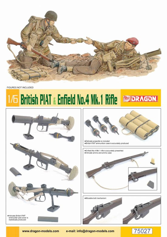 Dragon 1/6 Scale British PIAT & Enfield No.4 Mk. I Rifle [ Model Kit ]