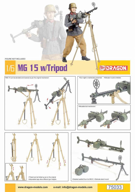 Dragon 1/6 Scale MG15 w/ Tripod [ Model Kit ]