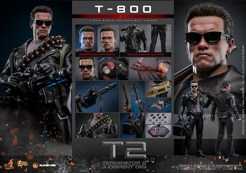 TERMINATOR ２shotgan Hot Toys DX10 Terminator 2 T800 Judgement Day Arnold 1/6