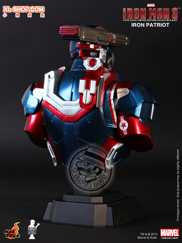 Marvel Hot Toys Iron Man 3 IRON PATRIOT 1/4 Scale Bust Figure The Avengers - Collection