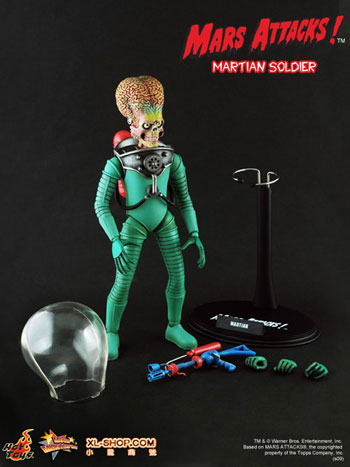 Hot Toys Mars Attacks Martian Soldier 1 6 Figure for sale