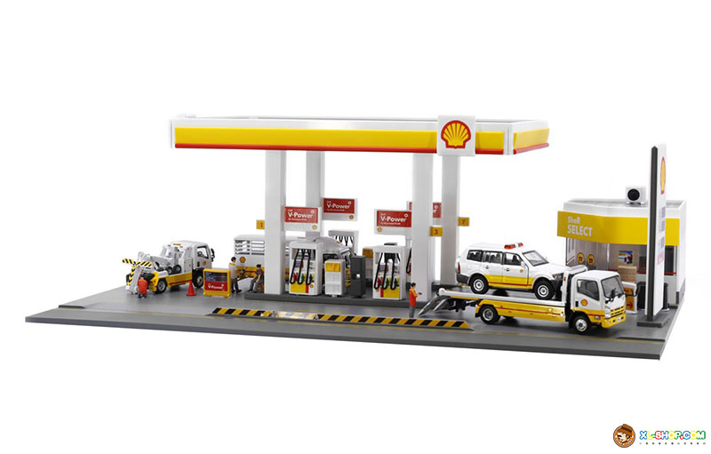 Tiny Bd17 164 scale Shell Petrol Station Diorama with Led light
