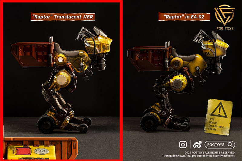 FOGTOYS - 02RT - 1/12 Scale Moveable Vehicle - Raptor - Translucent Ver ...