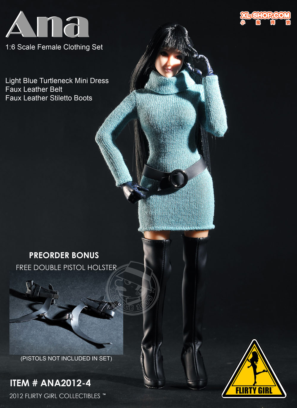 Women Turtleneck Sweater Dress [Light 