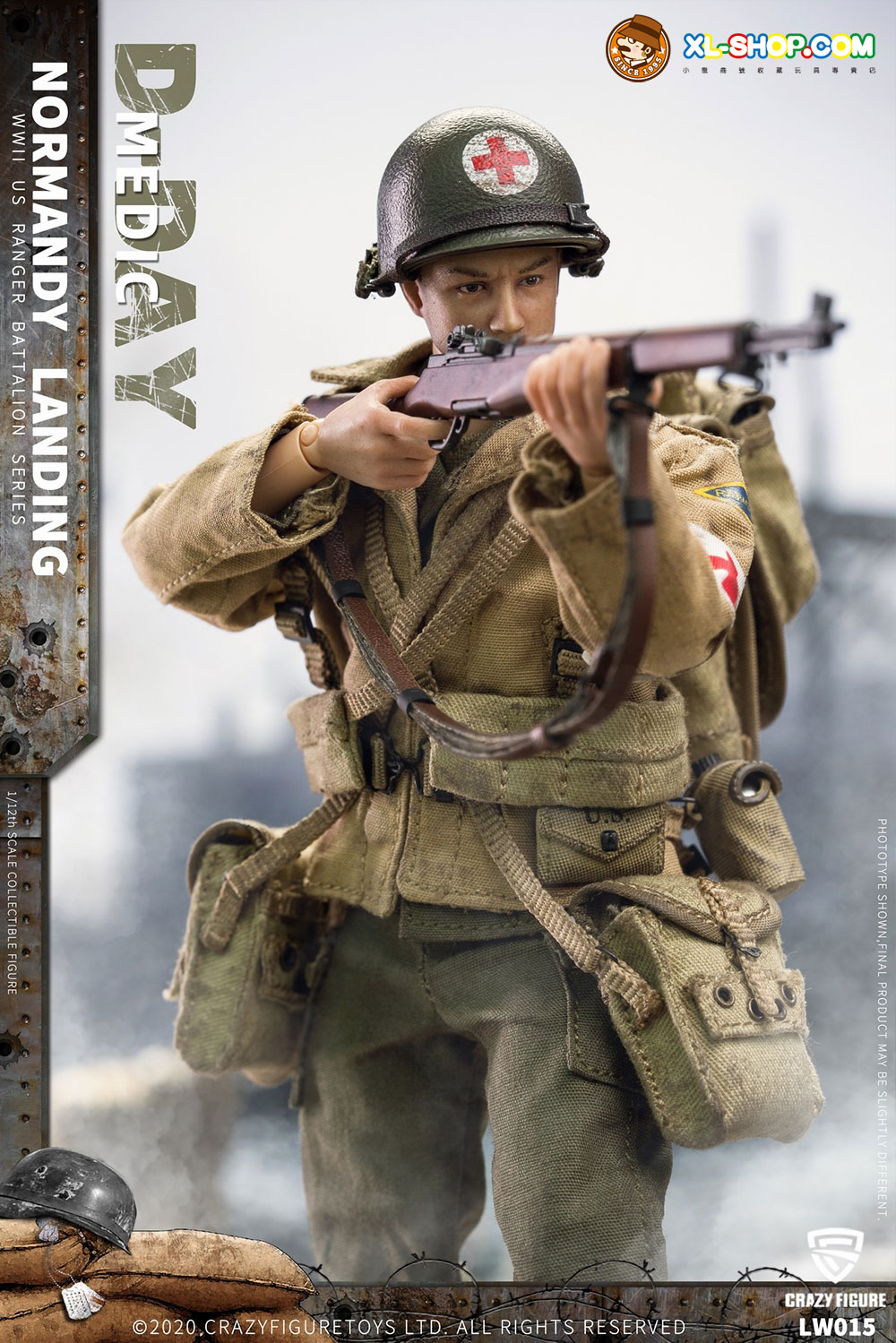 Craazy Figure Rangers Crazy Figure - LW015- 1/12 WWII U.S. Rangers On D-Day Medic