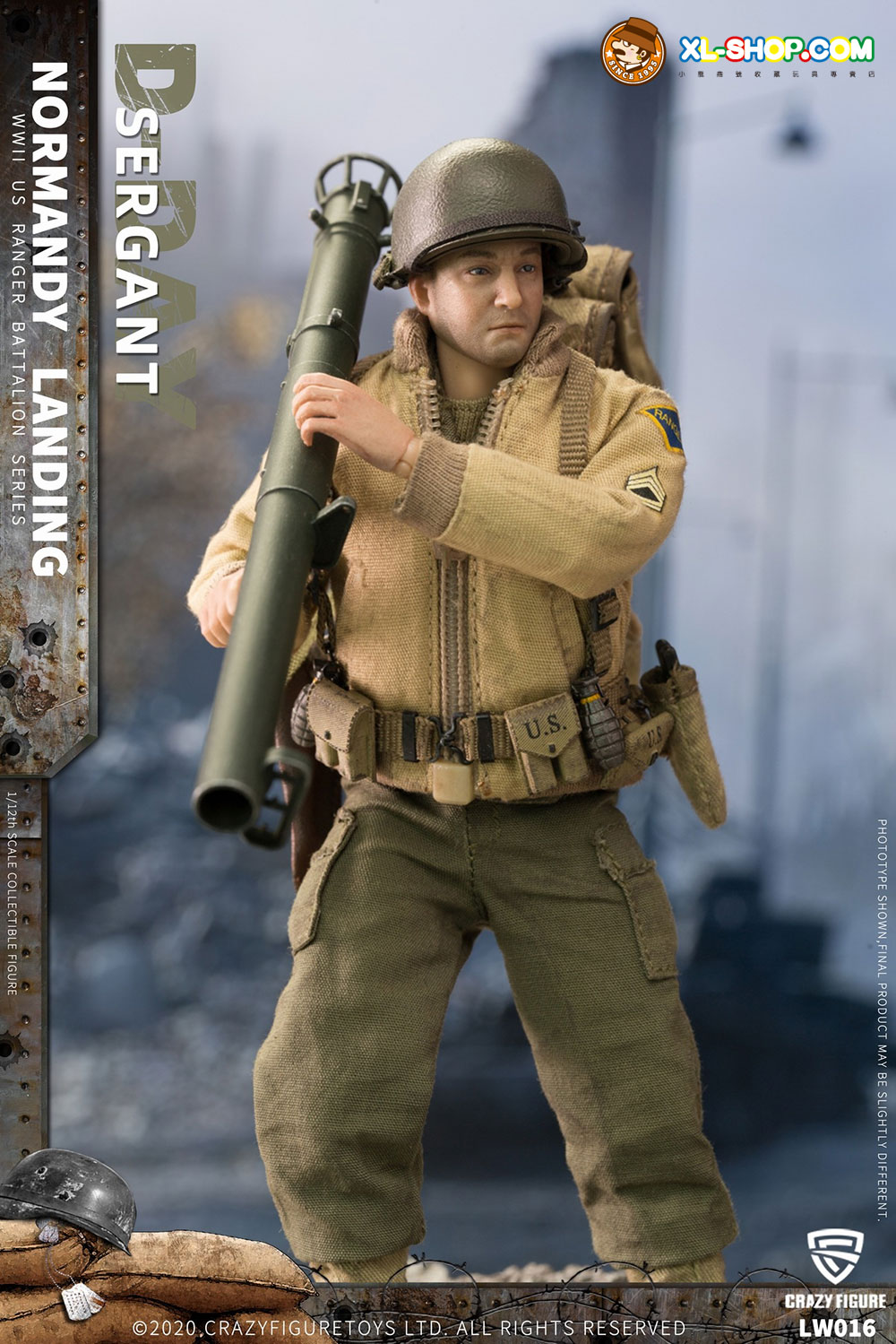Craazy Figure Rangers Crazy Figure - LW016 - 1/12 WWII U.S. Rangers On D-Day Sergant