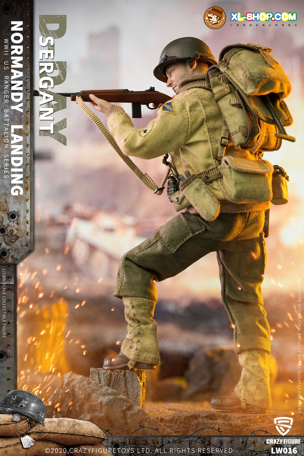 Craazy Figure Rangers Crazy Figure - LW016 - 1/12 WWII U.S. Rangers On D-Day Sergant