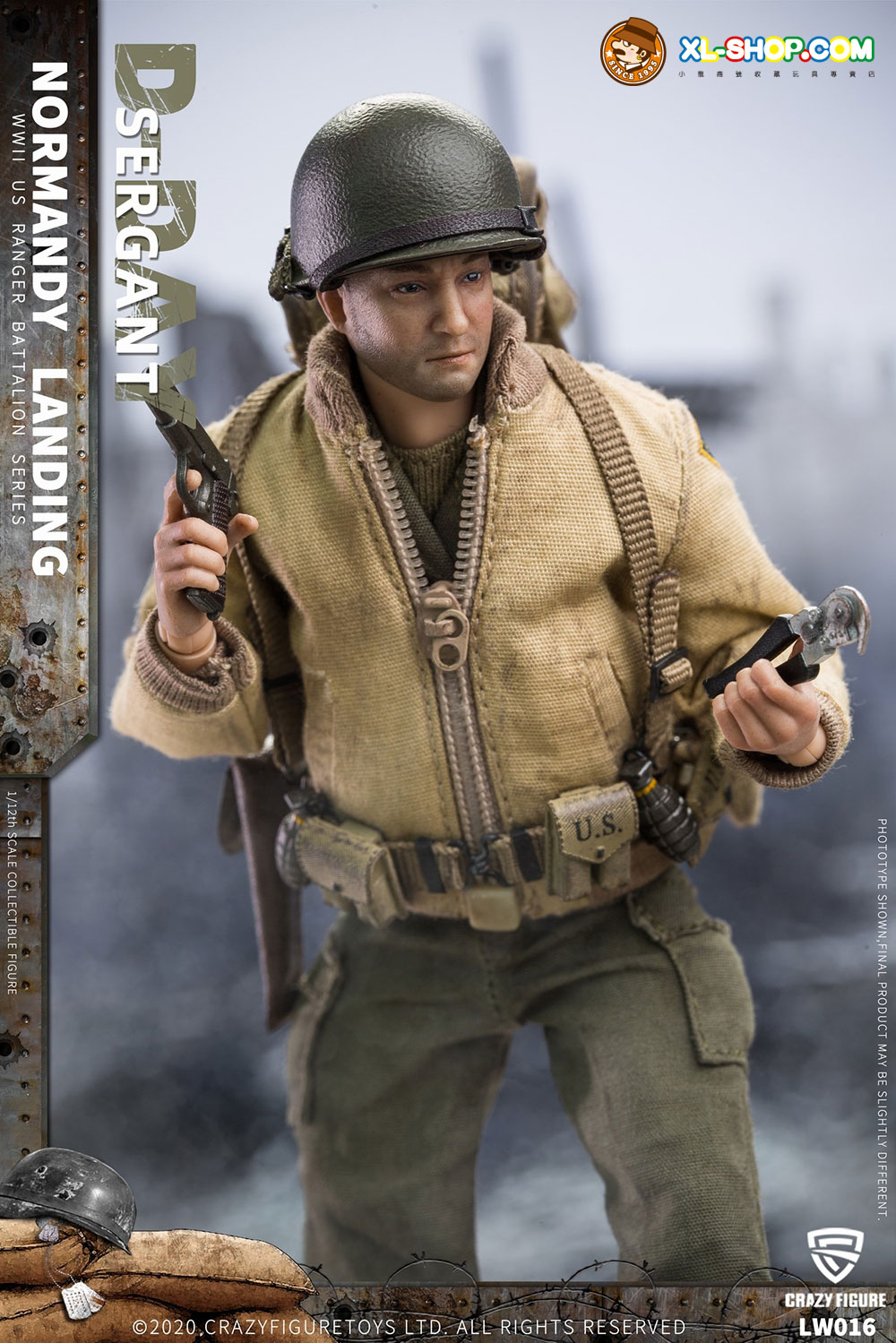 Craazy Figure Rangers Crazy Figure - LW016 - 1/12 WWII U.S. Rangers On D-Day Sergant