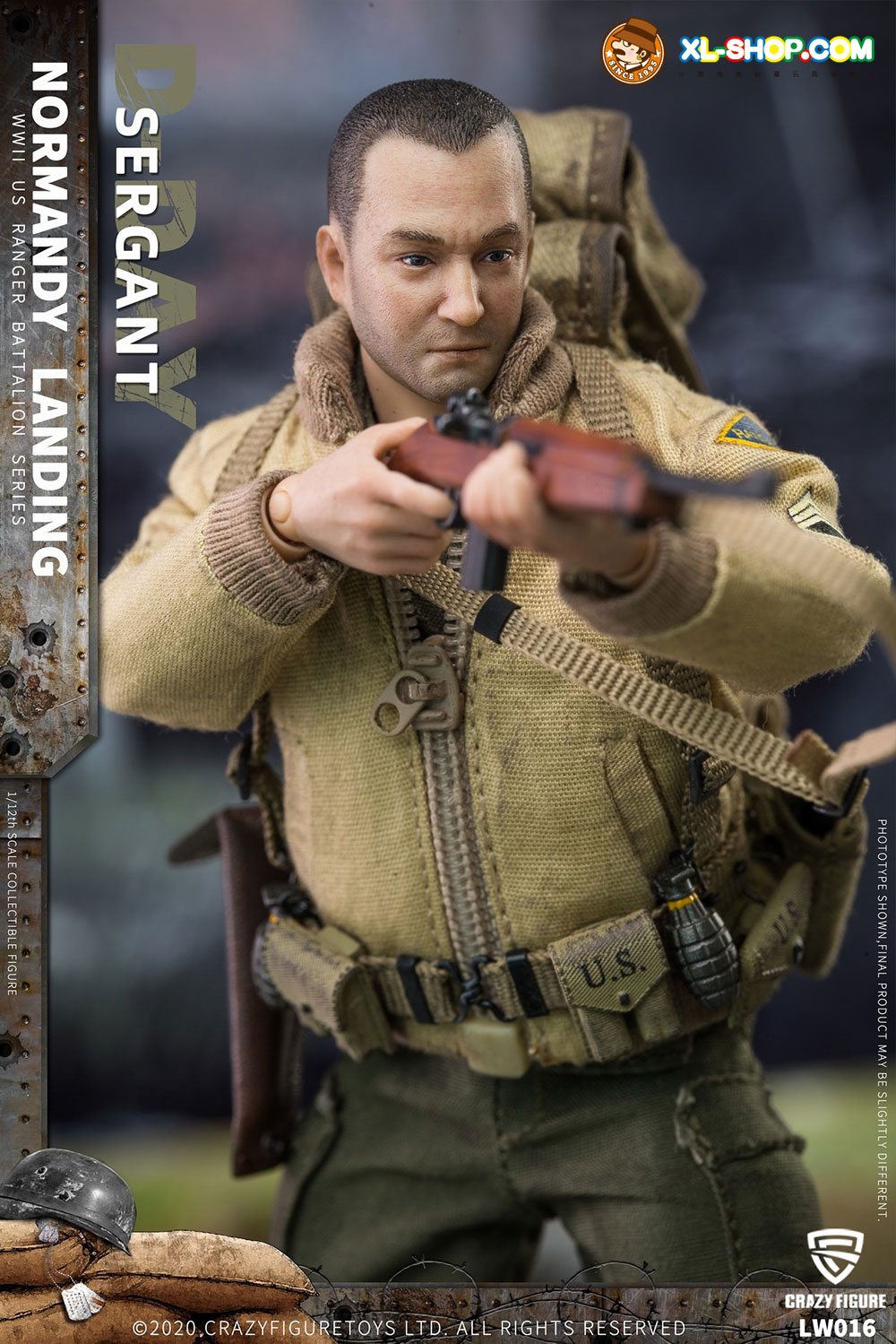 Craazy Figure Rangers Crazy Figure - LW016 - 1/12 WWII U.S. Rangers On D-Day Sergant