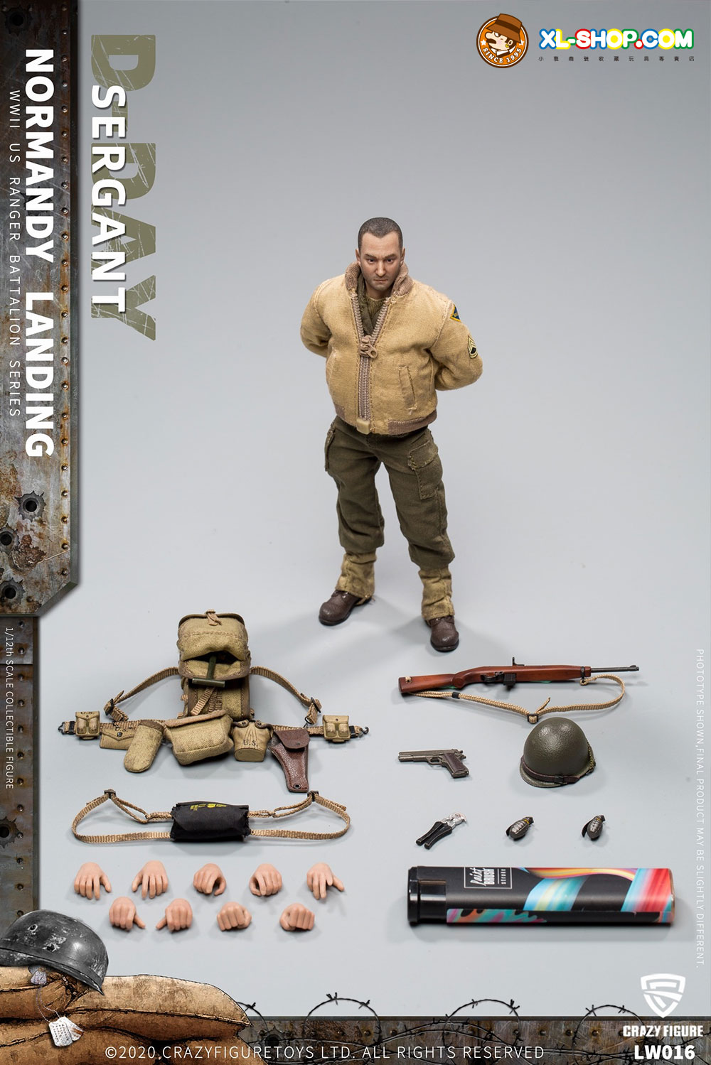Craazy Figure Rangers Crazy Figure - LW016 - 1/12 WWII U.S. Rangers On D-Day Sergant