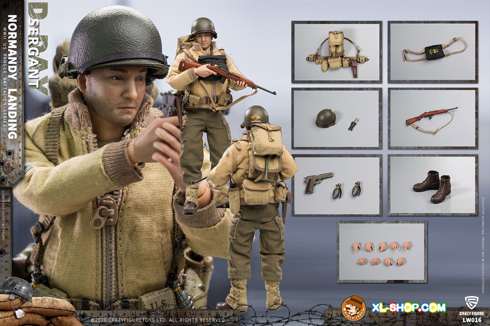 Craazy Figure Rangers Crazy Figure - LW016 - 1/12 WWII U.S. Rangers On D-Day Sergant