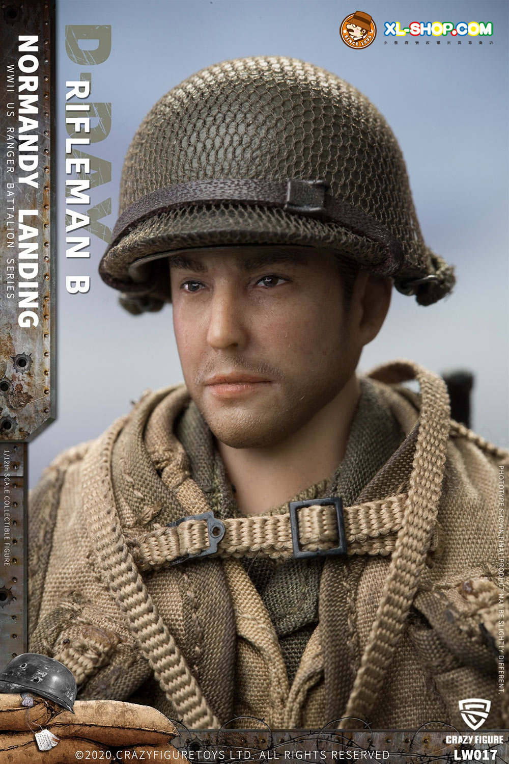 Craazy Figure Rangers Crazy Figure - LW017 - 1/12 WWII U.S. Rangers On D-Day Rifleman B