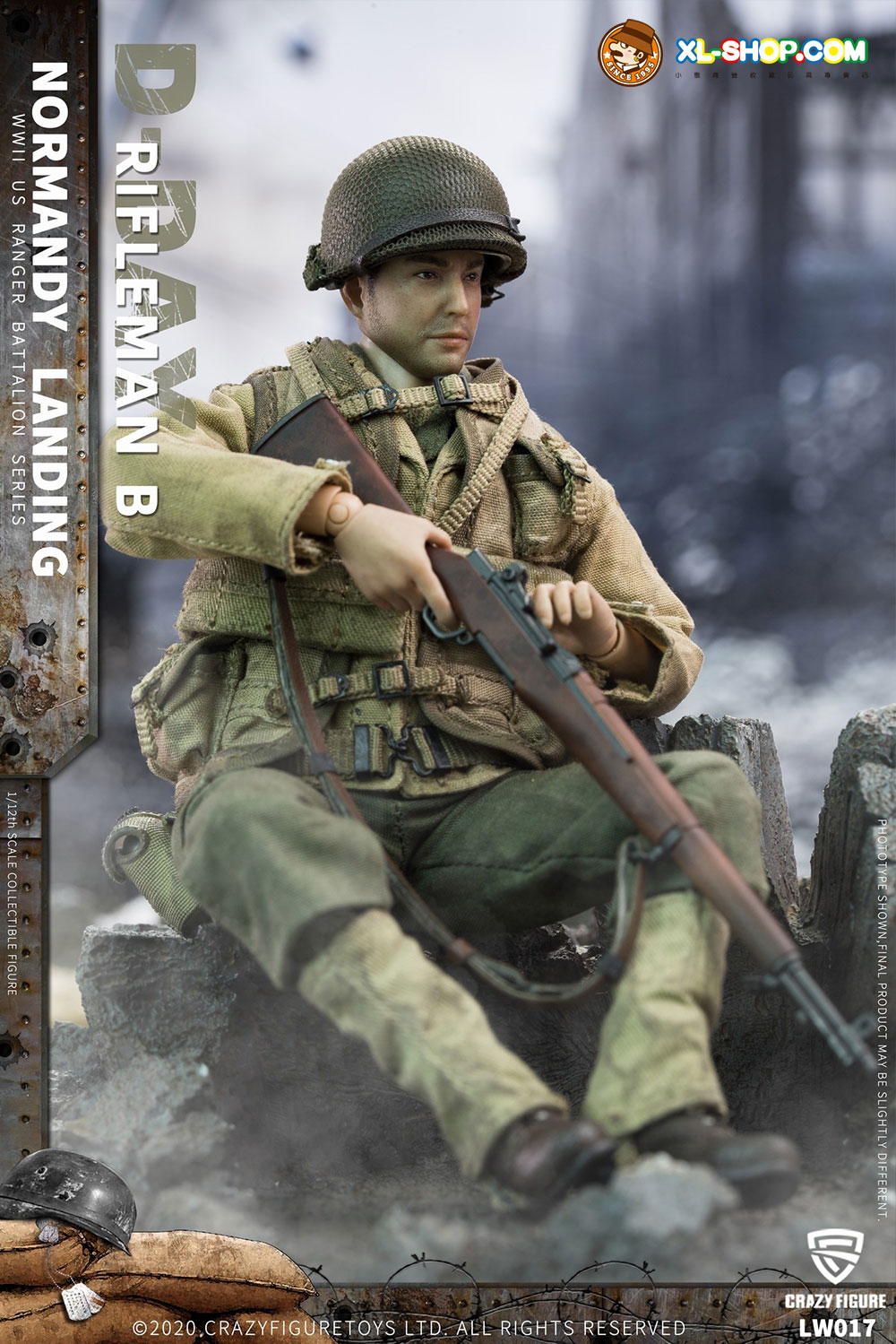 Craazy Figure Rangers Crazy Figure - LW017 - 1/12 WWII U.S. Rangers On D-Day Rifleman B