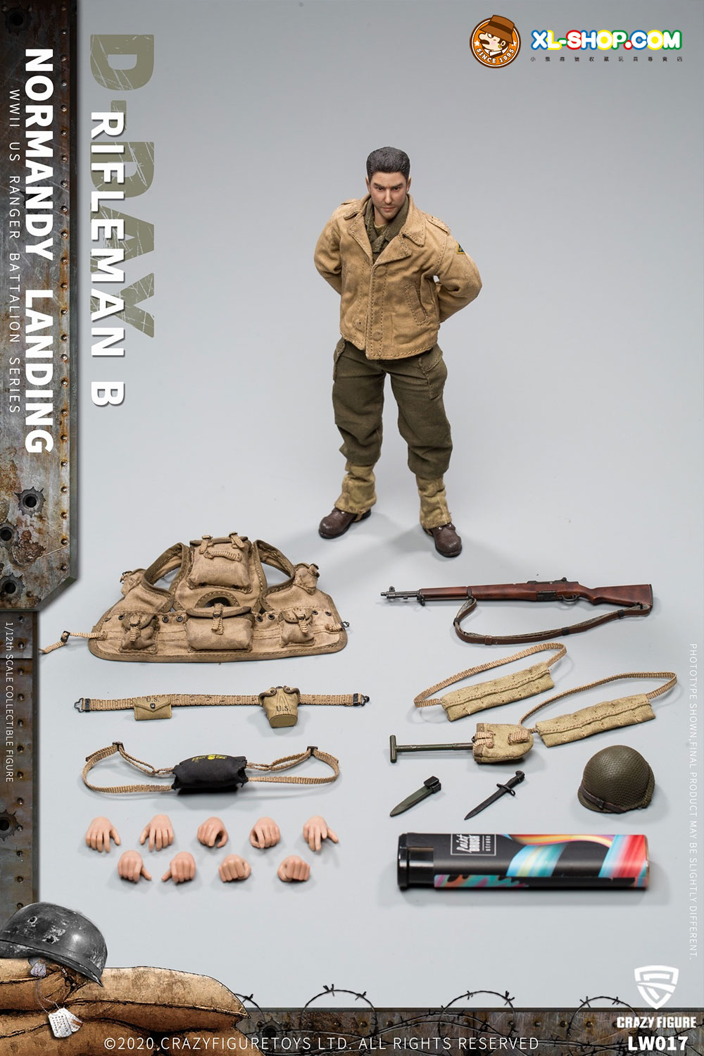 Craazy Figure Rangers Crazy Figure - LW017 - 1/12 WWII U.S. Rangers On D-Day Rifleman B