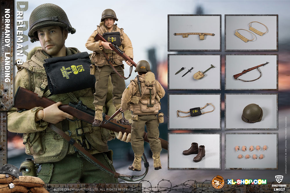 Crazy Figure - LW017 - 1/12 WWII U.S. Rangers On D-Day Rifleman B