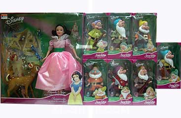 RARE DISNEY PRINCESS SNOW WHITE & 7 DWARFS MINI FIGURE PACK SIMBA NEW  SEALED !