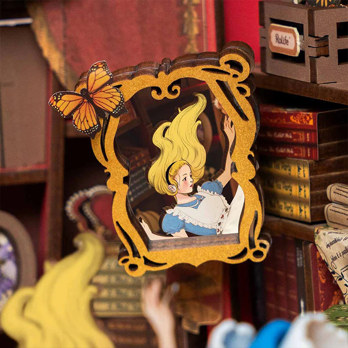Rolife Book Nook Kit Fall Into Wonder - Magische 3D DIY Miniatuur Bos Met LED Verlichting En Spiegelillusie
