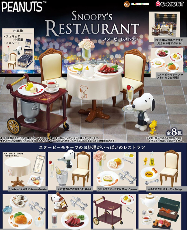 Re-Ment Miniatures Dollhouse Peanuts Snoopy Chocolate Cafe