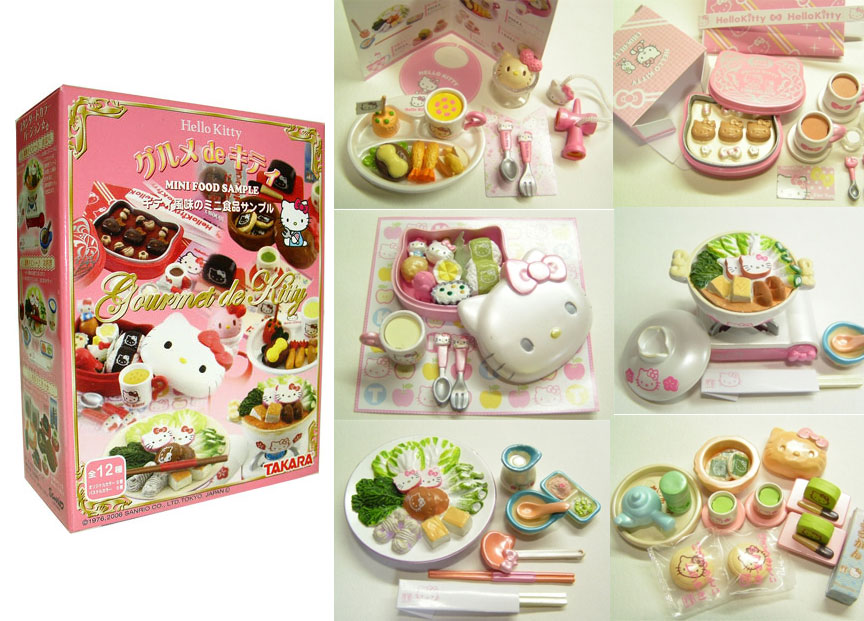 Hello Kitty Gourmet de Kitty ミニフードサンプル Takara - Hello Kitty Gourmet de Kitty (set of 6) Pink Version
