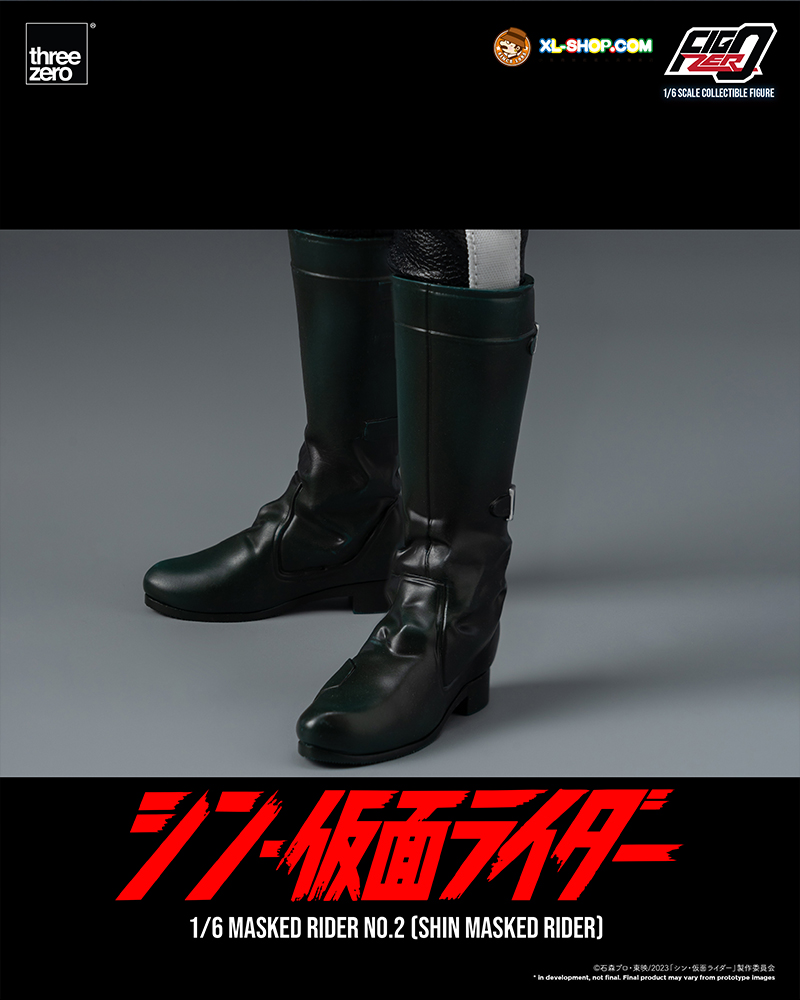 ThreeZero FigZero 1/6 Masked Rider No.2 - Action Figure Da Collezione 31 Cm Con Luci LED - Shin Masked Rider - 2