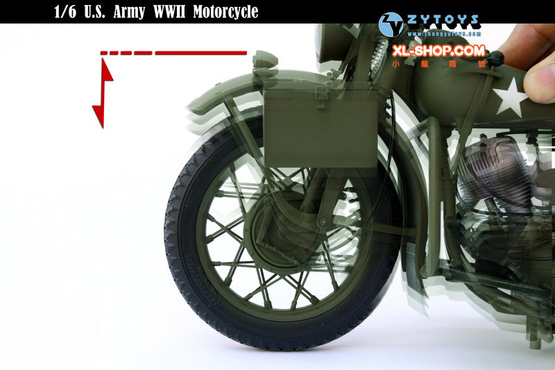 ZY Toys - 1/6 Accessories - U.S. Army WWII Motorcycle [Re-stocked]